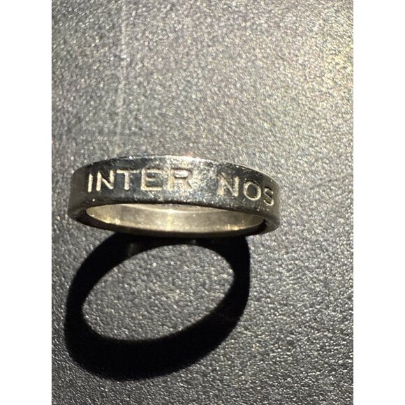 MARC JACOBS band ring in metal Inter Nos engraved in Latin language Between us 7 - Picture 1 of 6